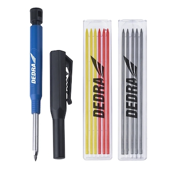 Automatická tužka s 1+12 ks tužek, 6x černá, 3x žlutá, 3 x červená ořezávátko