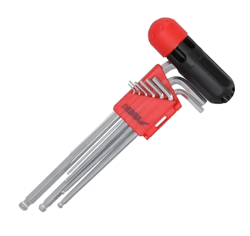 DEDRA 0653 Imbusové klíče s kuličkou CrV, 9 ks