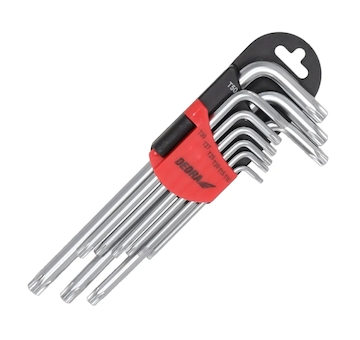 DEDRA 06F221 Klíče Torx dlouhé T10 - T50, sada 9 ks, CRV