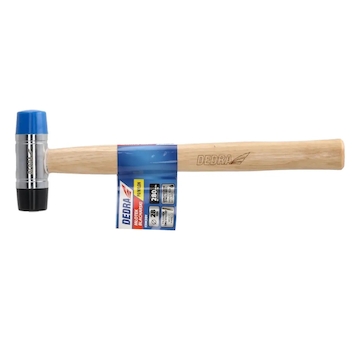 DEDRA 13M301 Klempířské kladívko 28 mm, hlava PU / nylon, hikorová rukojeť