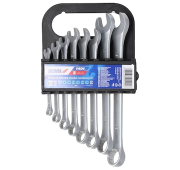 DEDRA 1401 Klíč očkovo plochý CrV sada 8 ks 6, 8, 10, 12, 13, 14, 17, 19