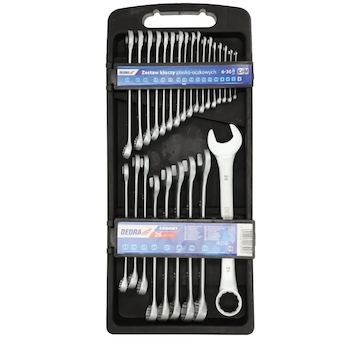 DEDRA 1406K1 Klíč očkovo plochý CrV, sada 26 ks, 6 - 28, 30, 32, 36 mm kazeta