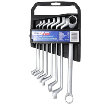 DEDRA 1407 Klíč očkový vyhnutý CrV sada 8 ks 6 - 22