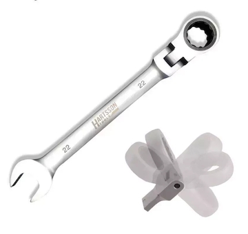 DEDRA 14GP56 Klíč očkovo plochý 22 mm CrV, ráčna - kloub