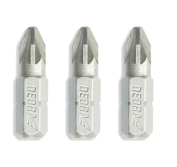 DEDRA 18A07S01 Sada šroubovacích bitů Pozidriv PZ1/2/3 x 25 mm, blistr