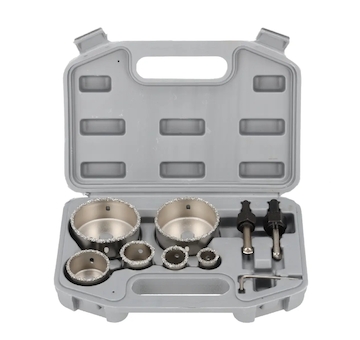 DEDRA DED1515 Sada vrtáků (22, 28, 35, 44, 68, 73 mm + 2 vodící vrtáky)