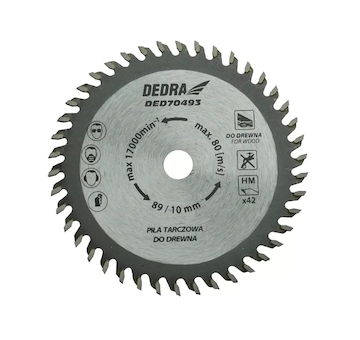 DEDRA DED70493 Kotoučová pila 89 x 10 x 1,1 x 1,8 x 42T pro DED7049