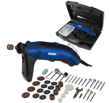 DEDRA DED7946Z1 Mini bruska 170 W – kufr s příslušenstvím 44 dílů