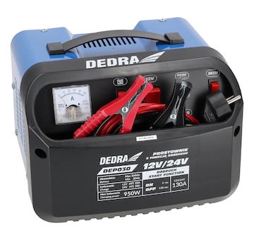 DEDRA DEP030 Nabíječka s funkcí pomocného startu 12/24V 20-350Ah