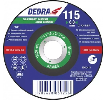 DEDRA F1362 Kotouč na broušení kamene 125 x 6 x 22.2