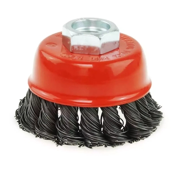 DEDRA F37-080 Kartáč drátěný čelní ocelový 80 mm, závit M14, kroucený drát