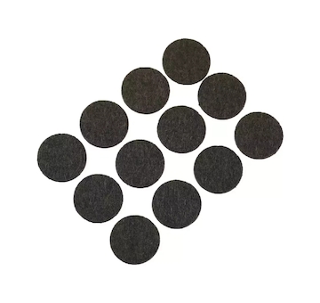 DEDRA M311.200 Plstěné samolepicí podložky sada 12 ks, kulaté 22 mm, hnědá