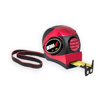 DEDRA M892P Metr 8 m / 25 mm, červený, auto-blokáda, magnet, dvojstranná pás