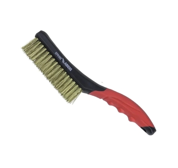 Drátěný kartáč 4 řadý , mosaz, 260 mm, dvoumateriálová rukojeť