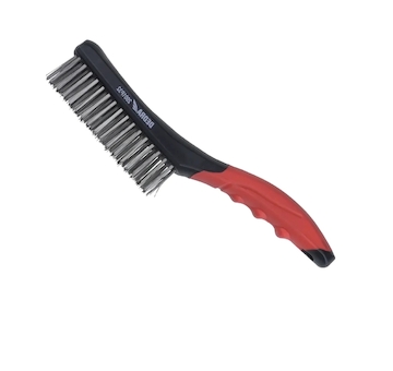 Drátěný kartáč 4řadý, nerezový, 260 mm, dvoumateriálová rukojeť