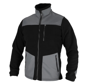 Fleecová mikina s vložkami, černá a šedá