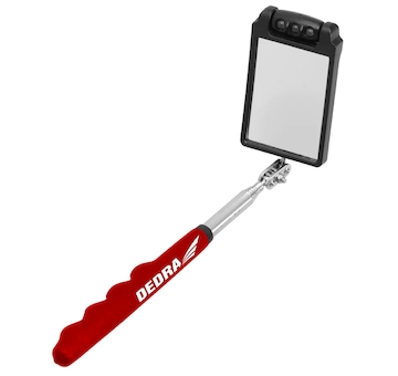 Kontrolní zrcátko 50x70mm LED, teleskopické 320-885mm, obdélníkové