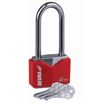 Litinový visací zámek kosočtverec s krytem 40mm s dlouhým třmenem