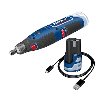 Sada 12V DED7340Z1 mini bruska+DED7300 USB/C+DED7320 2,0Ah 