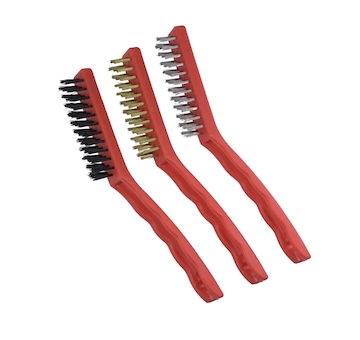 Sada kartáčů 3 ks, 3řadé, 225 mm, rukojeť plast