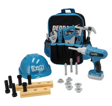 Sada nářadí pro děti 28 ks, batoh, elektrický šroubovák.
