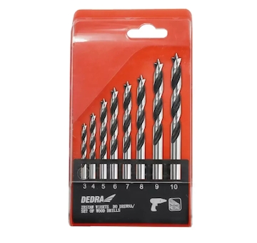 Sada vrtáků do dřeva 8 ks: 3,4,5,6,7,8,9,10mm