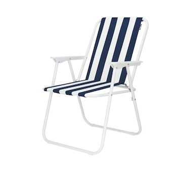 Skládací kempingová, plážová židle 52x58x72 cm bílá a modrá 