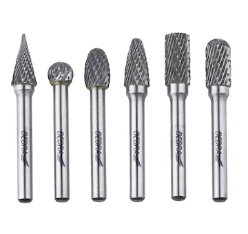 Stopkové frézy na kov 6 ks sada, stopka 6 mm, karbid wolframu