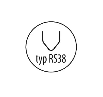 Svorky na plast typ RS38, 0.8mm, V do rohů, 100 ks