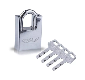 Třmenový litinový visací zámek poniklovaný 40 mm