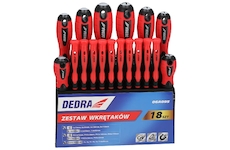 DEDRA 06A095 Sada šroubováků 18 ks s plastovým stojanem, ocel CrV