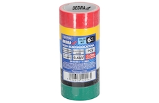 DEDRA 12VTZ1903 Elektrická izolační páska PVC mix 19 mm x 3 m sada 6 ks