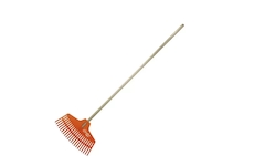 DEDRA 80C053 Hrábě s dřevěnou násadou, pvc oranžové 134cm,Fi 22mm