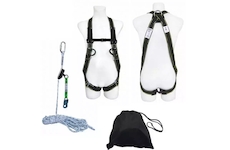 DEDRA BHSZ13 Sada pro střešní práce: popruhy, lano 15 m, zachycovač pádu