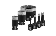 DEDRA DED1592SZ06 Sada diamantových korunek 6, 8, 10, 12, 28, 35, 68 mm, vodítko pro vrtáky