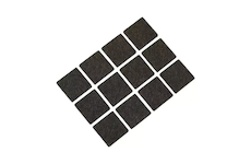 DEDRA M311.204 Plstěné samolepicí podložky sada 12 ks, čtverec 25 mm, hnědá