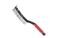 Drátěný kartáč 3řadý +škrabka, nerezový, 340 mm, dvoumateriálová rukojeť