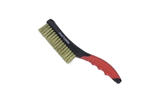 Drátěný kartáč 4 řadý , mosaz, 260 mm, dvoumateriálová rukojeť