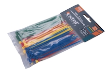 EXTOL PREMIUM 8856192 pásky stahovací barevné, 100x2,5mm, 100ks, (4x25ks), 4 barvy, nylon PA66