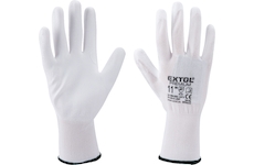 EXTOL PREMIUM 8856632 rukavice z polyesteru polomáčené v PU, bílé, velikost 10