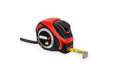 Metr 8m/25mm, červený, auto-blokáda, magnet, dvojstranná páska, pogumovaný kryt, nylon, blistr