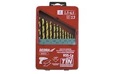 Sada 13 vrtáků do kovu HSS+kobalt+TiN, 135°