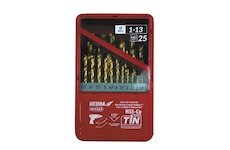 Sada 25 vrtáků do kovu HSS+kobalt+TiN, 135°