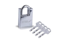 Třmenový litinový visací zámek poniklovaný 60 mm