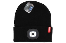 Zimní čepice se svítilnou, černá barva, univerzální velikost